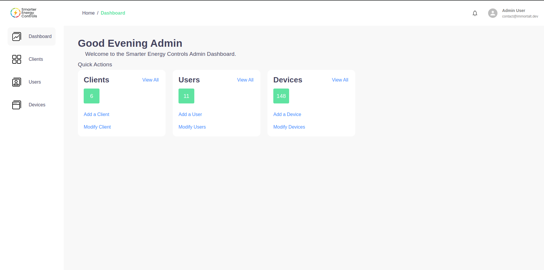 Dashboard Screenshot